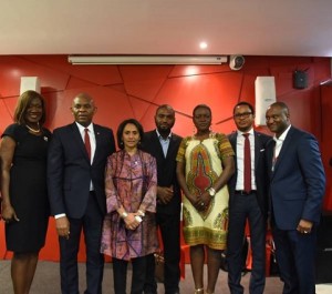 2016 TEEP: (L-R)  Selection Committee member, Nimi Akinkugbe; Tony Elumelu, Founder, Tony Elumelu Foundation, CEO Tony Elumelu Foundation, Parmindar Vir, Tony and Awele Elumelu Foundation Prize Awardee, Shadi Sabeh, Selection Committee Members; Angelle Kwemo, Sam Nwanze and Accenture Development Partner, Osato Noah during the announcement of the second round selection of 1,000 beneficiaries of the TEEP in Lagos yesterday.