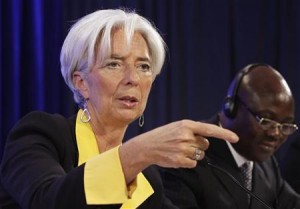 International Monetary Fund (IMF) Managing Director Christine Lagarde gestures at a news conference following the African Consultative Group (ACG) meeting in Washington April 22, 2012. REUTERS/Yuri Gripas Credit: Reuters