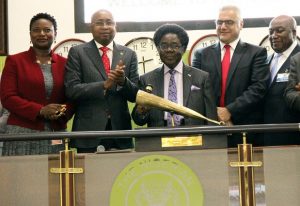( L – R) shows Tony Ibeziako, Head, Domestic Primary Markets, The Nigerian Stock Exchange (NSE); Haruna Jalo-Waziri, Executive Director, Capital Markets, NSE; Chief Joseph B. Oke, Chairman, A. G. Leventis (Nigeria) Plc and Michael Economakis, Executive Vice Chairman/CEO, A. G. Leventis (Nigeria) Plc at the Facts Behind the Figures presentation at the Exchange on Tuesday.
