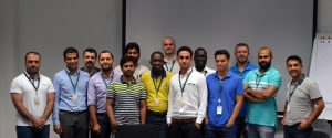 Group picture of the Service Partners across YahClick’s markets, along with the Yahsat and iDirect team training them on the product
