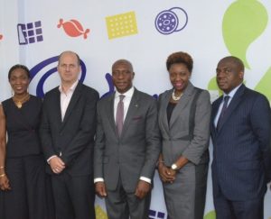 L – R shows,  Yimika Adeboye, Finance Director, Cadbury Nigeria Plc; Oscar Onyema,  CEO NSE; Roy Naaman, MD, Cadbury Nigeria Plc; Fola Akande, Chief Counsel/Company Secretary, Cadbury Nigeria Plc and Tony Ibeziako, Head, Domestic Primary Markets, NSE at courtesy visit to Cadbury Nigeria Plc ON Wednesday.