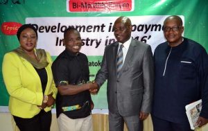 From Left: Principal Manager, Banking and Payments System Department, CBN, Aisha Isa Olatinu; Chairman, FICAN), Babajide Komolafe; CBN Director, Banking and Payments System Department, ‘Dipo Fatokun and Principal Manager, Banking and Payments System Department, Apan Nseobong during the FICAN Bi-Monthly Forum hosted by the CBN in Lagos…at the weekend. 