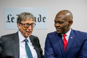 Founder, Bill & Melinda Gates Foundation, Bill Gates and Founder, The Tony Elumelu Foundation, Tony Elumelu, co-panelists at the Le Monde Philanthropy Forum held at the Le Monde headquarters in Paris on Monday.