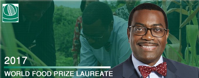 President Adesina wins 2017 World Food Prize
