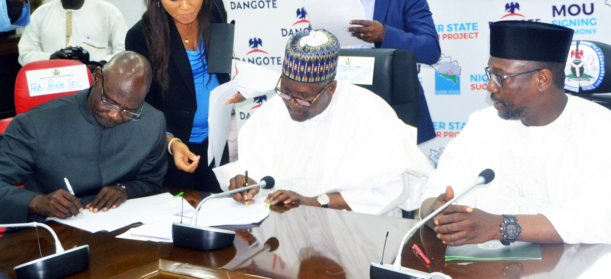 Dangote signs $450million jumbo sugar production MoU with Niger State