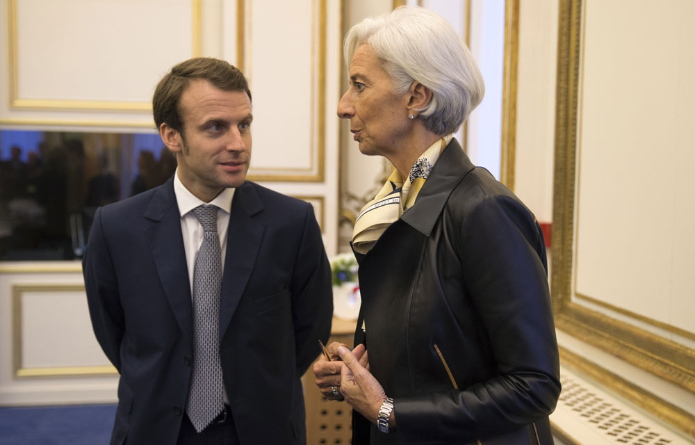 IMF MD Christine Lagarde Meets French President Emmanuel Macron
