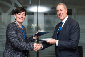 Stephanie von Friedeburg, IFC Chief Operating Officer and Michael Froman, Vice Chairman and President, Strategic Growth at Mastercard Sign Updated Agreement in Washington, DC on Sunday During the World Bank’s Annual Spring Meeting