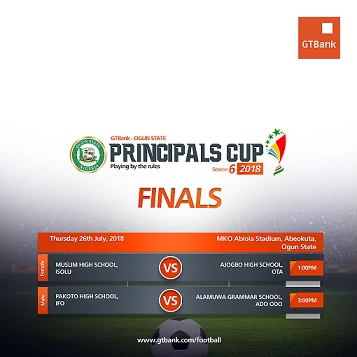 GTBank Ogun State Principals Cup Season 6 Finals hold Thursday 26th July, 2018