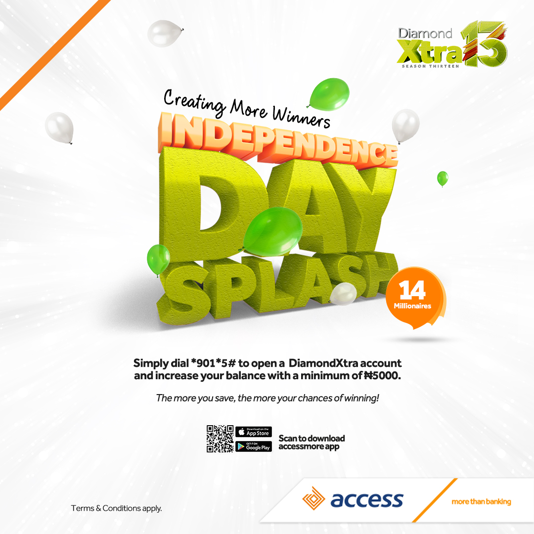 Access Bank to Reward 14 Customers with N1million Each to Celebrate Nigeria at 61
