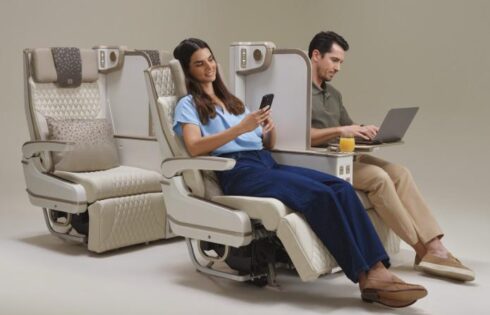Emirates Unveils the World’s First Electric Premium Economy Seat with Full-Height Privacy Screen